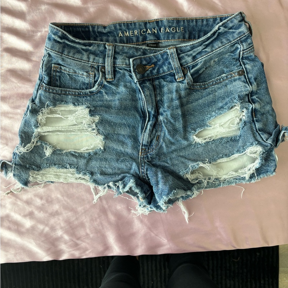 American Eagle Outfitters Distressed Blue Jean Shorts